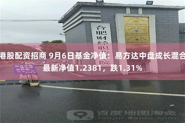 港股配资招商 9月6日基金净值：易方达中盘成长混合最新净值1.2381，跌1.31%