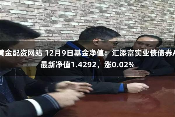 黄金配资网站 12月9日基金净值：汇添富实业债债券A最新净值1.4292，涨0.02%