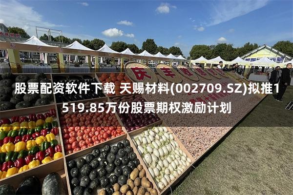 股票配资软件下载 天赐材料(002709.SZ)拟推1519.85万份股票期权激励计划