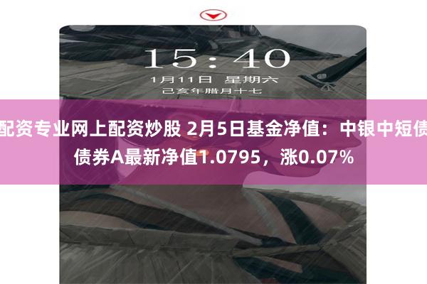 配资专业网上配资炒股 2月5日基金净值：中银中短债债券A最新净值1.0795，涨0.07%